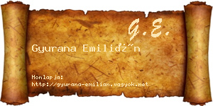 Gyurana Emilián névjegykártya